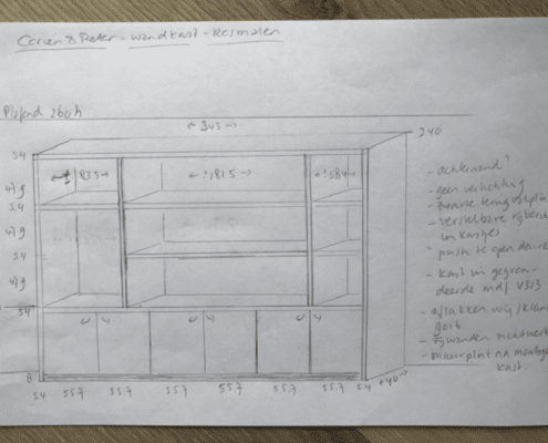 Budgetbewaking - tekening maatwerk kast