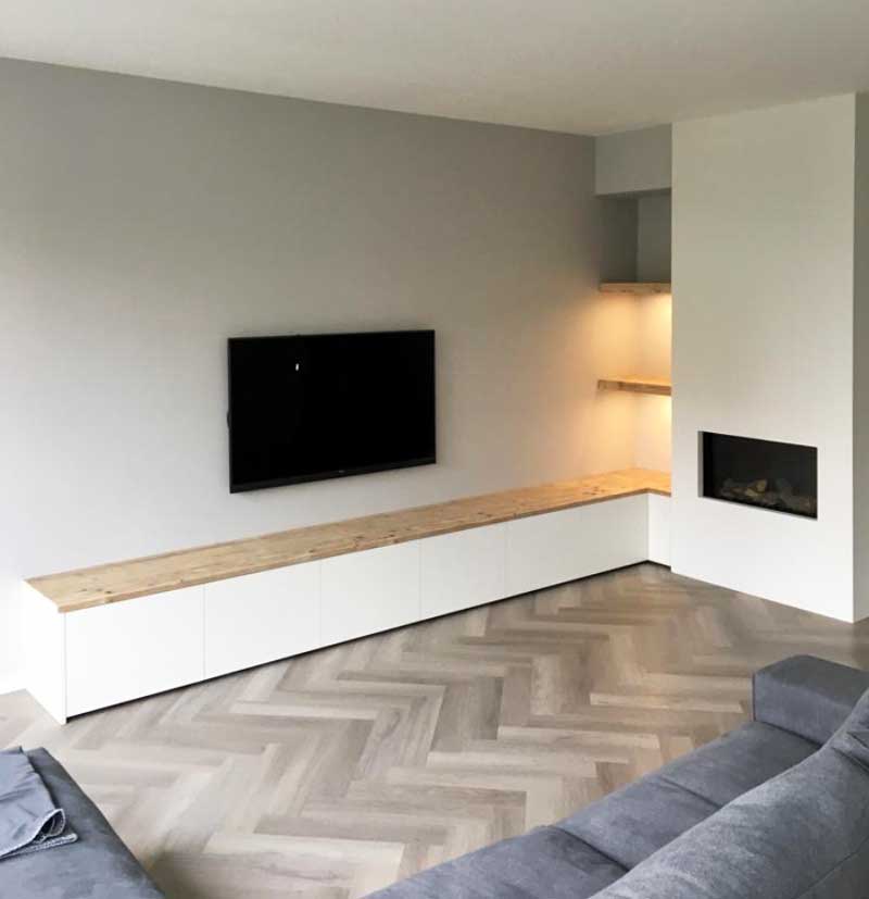 TV kast met haard en LED verlichting