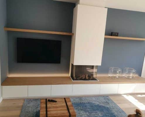 Open haard kast met LED-verlichting